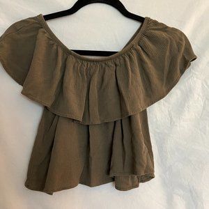 Olive Green off the shoulder top